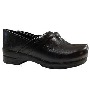 Dansko Professional Clogs Womens 11.5 12 42 Black Floral Tooled Leather Nursing